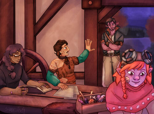 1 Busts, 2 Half Bodies, 1 Fullbody, Shaded, Full Background