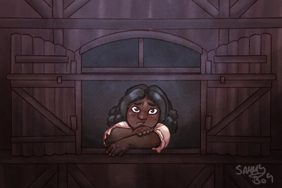 Single Bust, Shaded, Full Background