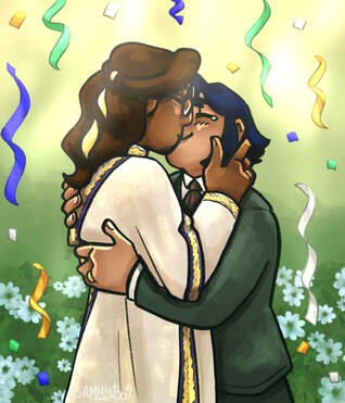 2 Half Bodies, Shaded, Simple Background